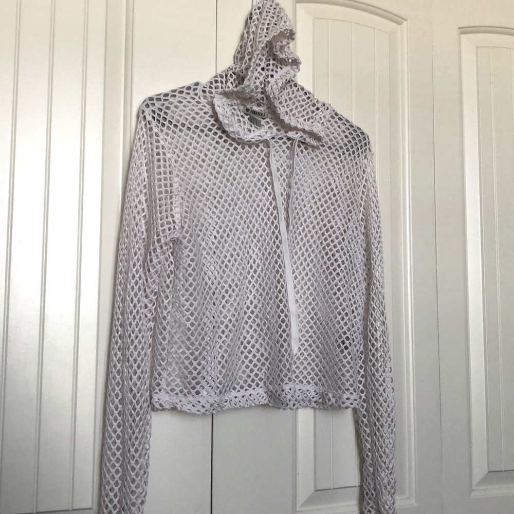 Cropped Mesh Hoodie